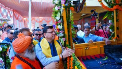 CM Dhami took the blessings of Bholenath in the procession of Lord Takeshwar