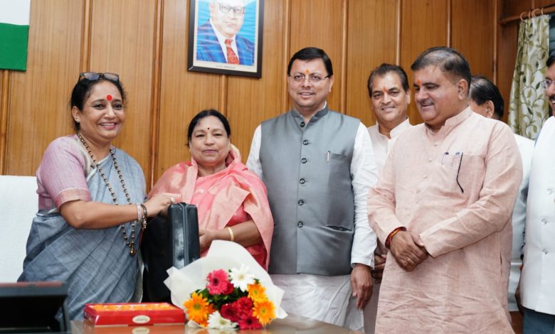 CM Dhami at swearing-in ceremony of MLA Parvati Das